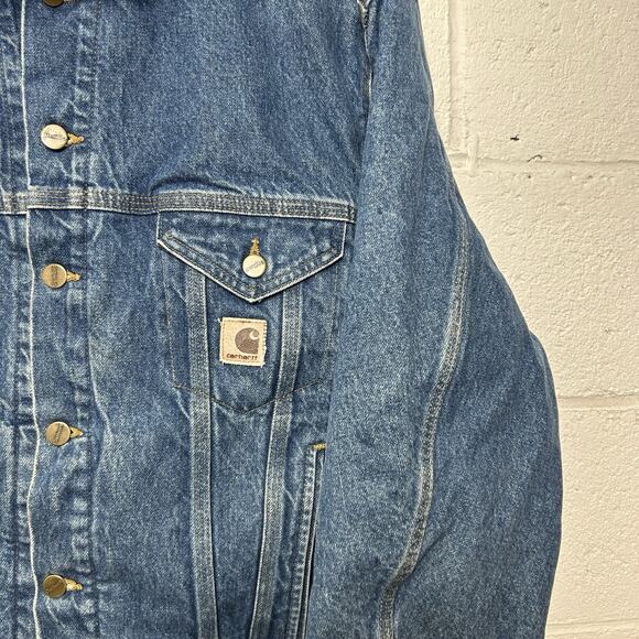 Vintage Carhartt Blanket-Lined Trucker Jacket “Darkstone” J11 - Picture 3 of 12